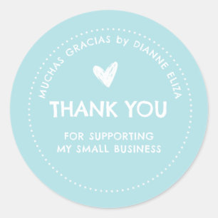 Sticker Rond Merci Pour Le Soutien À Ma Petite Entreprise