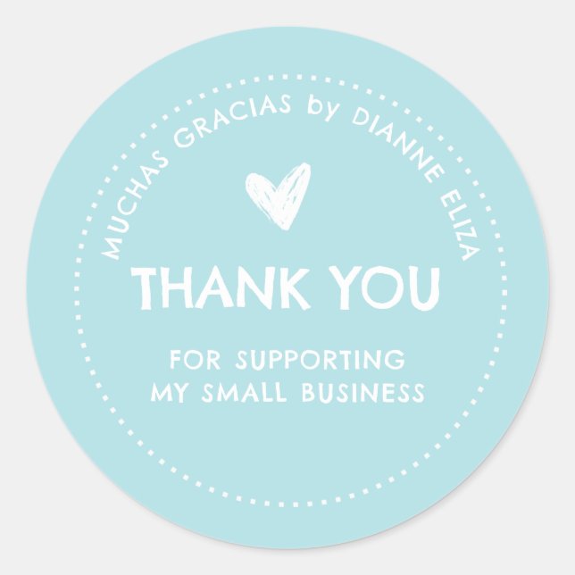 Sticker Rond Merci Pour Le Soutien À Ma Petite Entreprise (Devant)