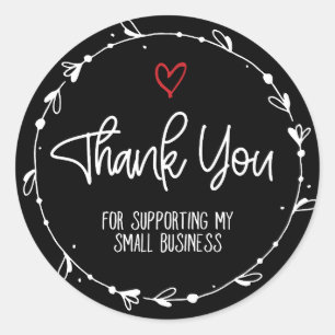 Sticker Rond Merci Pour Le Soutien À Ma Petite Entreprise