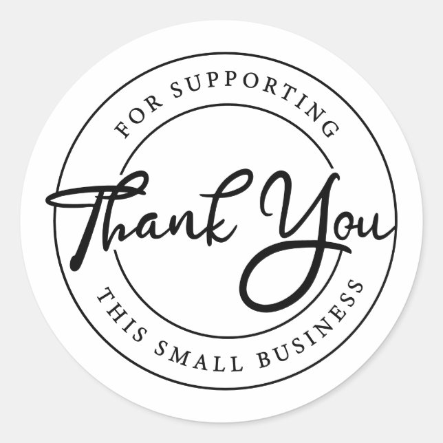 Sticker Rond Merci pour le soutien aux petites entreprises (Devant)