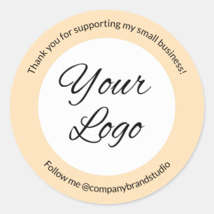 Sticker Rond Merci pour petites entreprises Ajouter un logo Bei