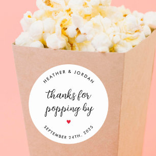 Sticker Rond Merci pour Popping par ModernWedding Popcorn Popco