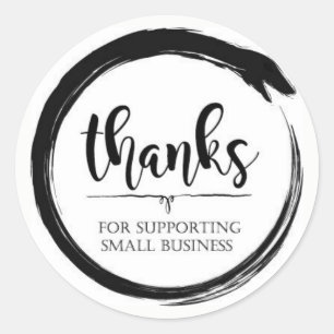 Sticker Rond Merci pour soutenir la petite entreprise