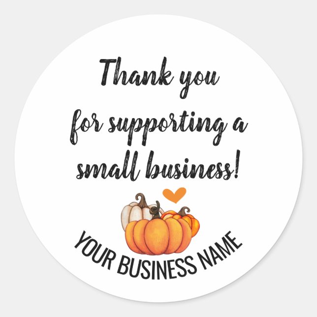 Sticker Rond Merci pour soutenir les petites entreprises (Devant)