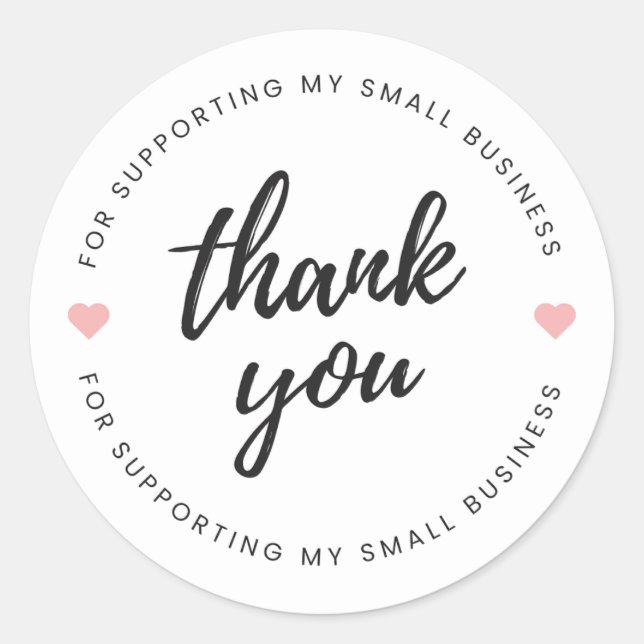 Sticker Rond Merci pour soutenir ma petite entreprise (Devant)