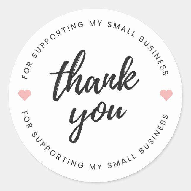 Sticker Rond Merci pour soutenir ma petite entreprise (Devant)