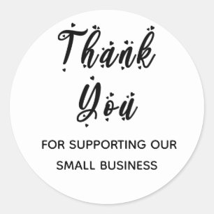 Sticker Rond Merci pour soutenir ma petite entreprise classique