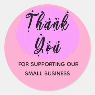 Sticker Rond Merci pour soutenir ma petite entreprise classique