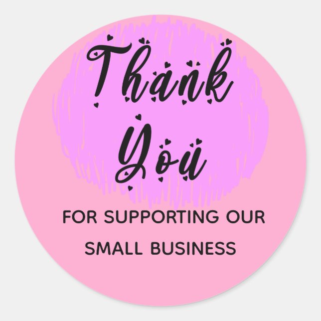 Sticker Rond Merci pour soutenir ma petite entreprise classique (Devant)