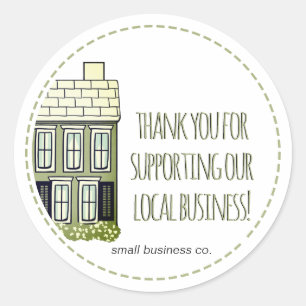 Sticker Rond Merci pour soutenir notre petite entreprise!