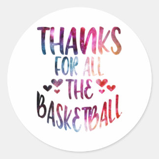 Sticker Rond Merci Pour Tout Le Basketball Galaxy