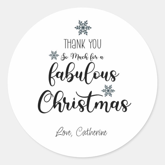 Sticker Rond Merci pour une fabuleuse invitation de noël (Devant)