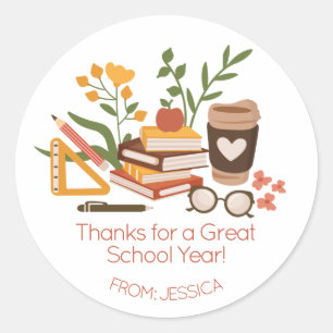 Sticker Rond Merci pour une grande année scolaire