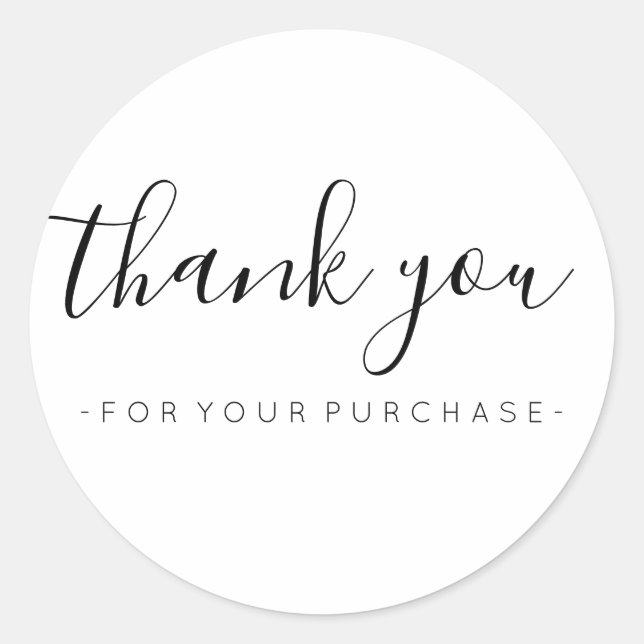 Sticker Rond Merci pour votre achat (Devant)