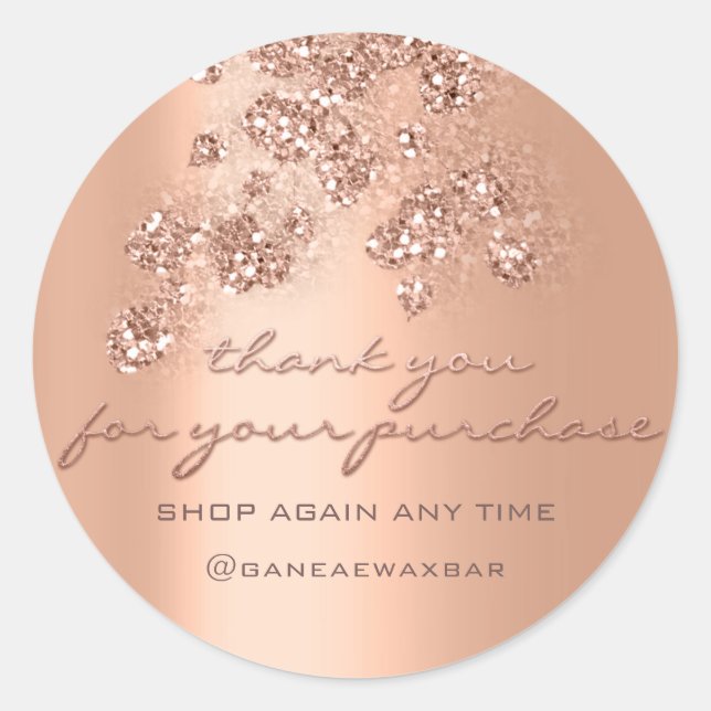 Sticker Rond Merci Pour Votre Achat Boutique Glam (Devant)