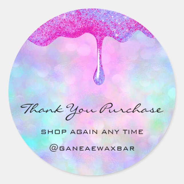 Sticker Rond Merci Pour Votre Achat Boutique Holographe (Devant)