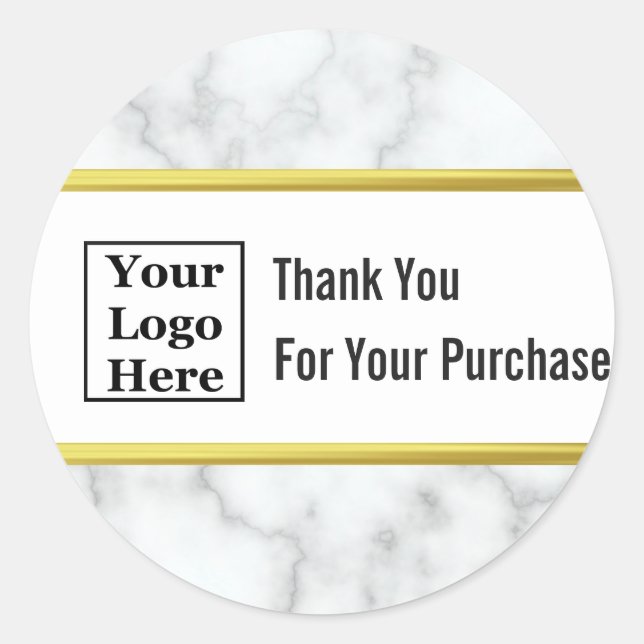 Sticker Rond Merci pour votre achat Logo d'entreprise Élégant (Devant)