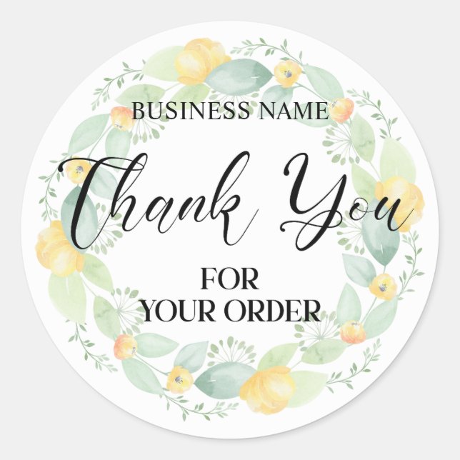 Sticker Rond Merci Pour Votre Commande (Devant)