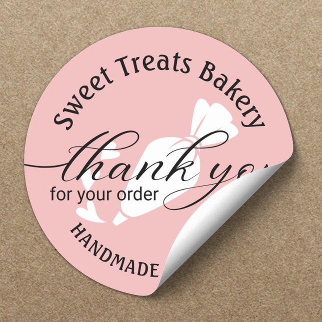 Sticker Rond Merci Pour Votre Commande Boulangerie De Gâteau Ro (Créateur téléchargé)