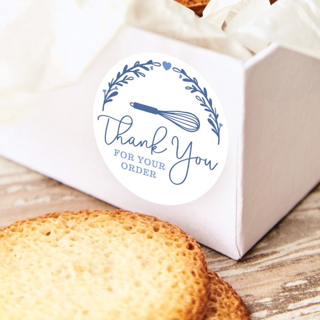 Sticker Rond Merci Pour Votre Commande Boulangerie Whisk & Wrea (Créateur téléchargé)