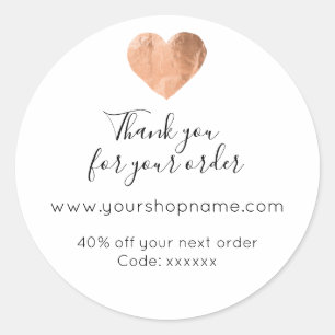 Sticker Rond Merci Pour Votre Commande Code de promotion Web Si