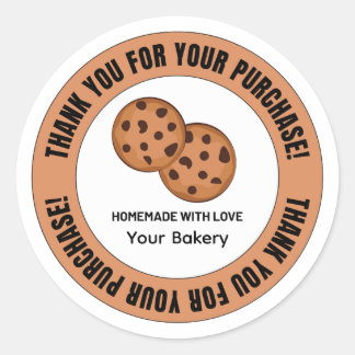 Sticker Rond Merci pour votre commande de cookie minimal modern
