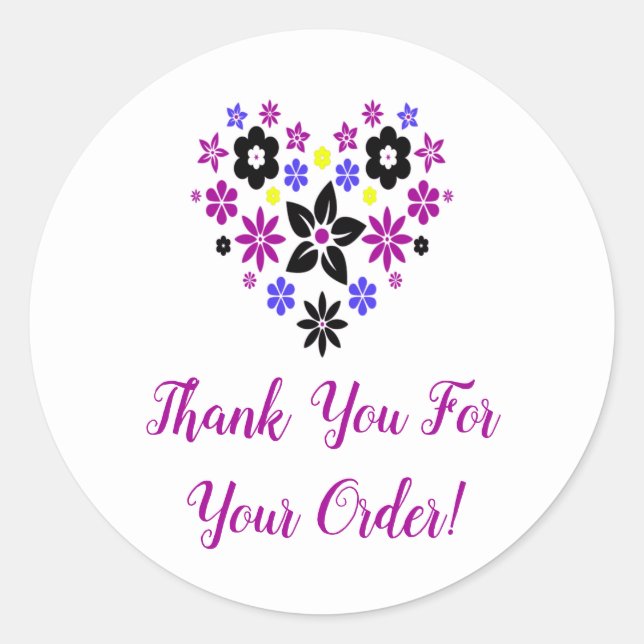 Sticker Rond Merci pour votre commande de petites entreprises (Devant)