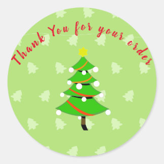 Sticker Rond Merci Pour Votre Commande Noël