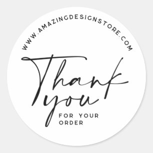 Sticker Rond Merci pour votre commande Script élégant
