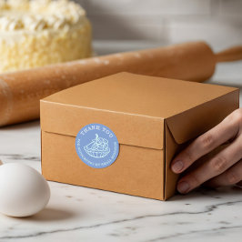 Sticker Rond Merci Pour Votre Entreprise Boulangerie Bleue Pâti