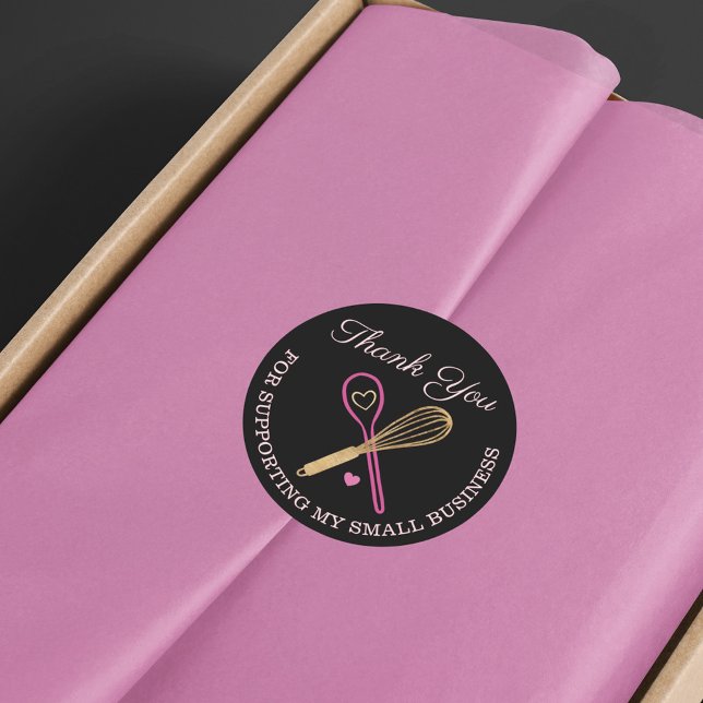 Sticker Rond Merci Pour Votre Entreprise Boulangerie Whisk & Sp (Créateur téléchargé)