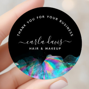 Sticker Rond Merci pour votre entreprise d'encre alcoolique hol