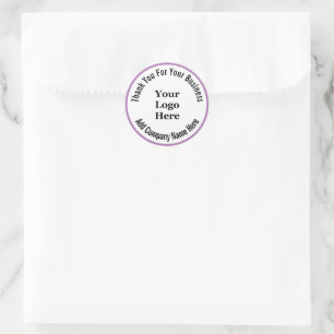 Sticker Rond Merci Pour Votre Entreprise Logo Lavande & Blanc