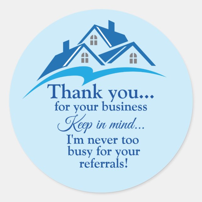 Sticker Rond Merci Pour Votre Entreprise. Références (Devant)
