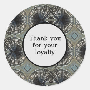 Sticker Rond Merci pour votre fidélité gris-noir géométrique