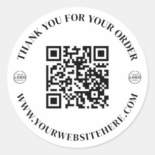 Sticker Rond Merci pour votre logo d'entreprise