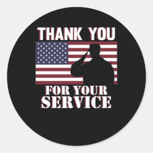 Sticker Rond Merci Pour Votre Service Joyeux Jour Des Anciens C