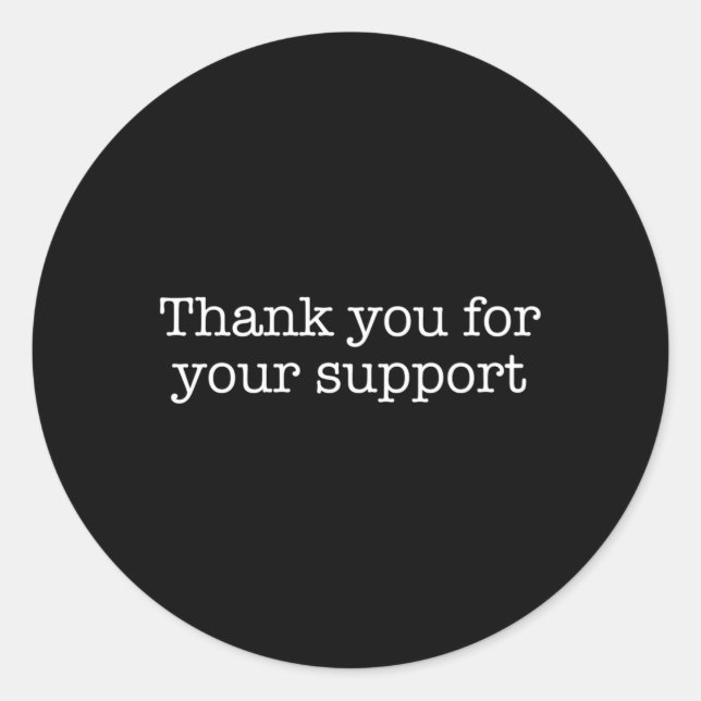 Sticker Rond Merci Pour Votre Soutien (Devant)