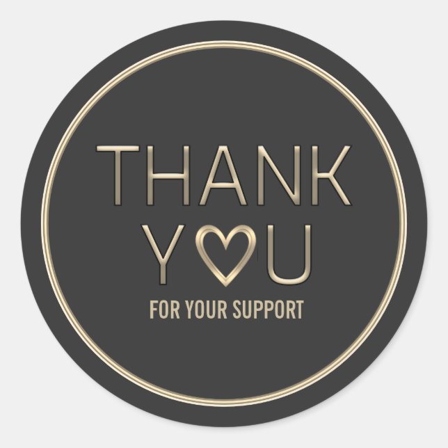 Sticker Rond Merci pour votre support (Devant)