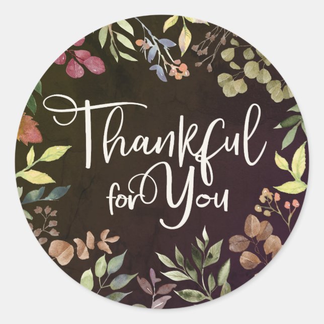 Sticker Rond Merci Pour Vous - Thanksgiving (Devant)