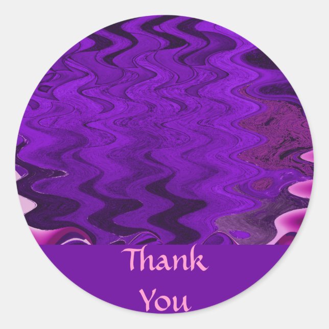Sticker Rond Merci pourpre (Devant)