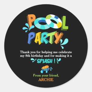 Sticker Rond Merci préféré des garçons à la fête de la pi