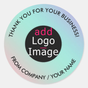Sticker Rond Merci Professionnel Personnalisé Chic Pastel Gradi