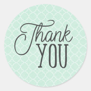 Sticker Rond Merci Quatrefoil de Mint