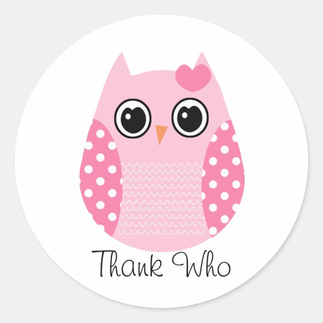 Sticker Rond Merci Qui Chouettes Whimsical (Devant)