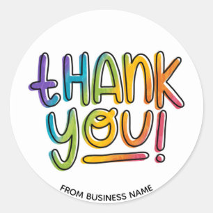 Sticker Rond Merci Rainbow Remerciements aux entreprises