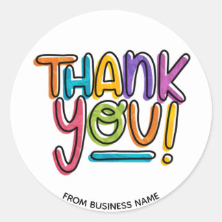 Sticker Rond Merci Rainbow Remerciements aux entreprises