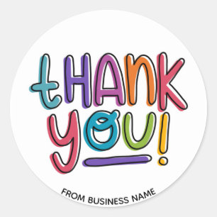 Sticker Rond Merci Rainbow Remerciements aux entreprises