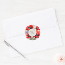 Sticker Rond Merci Red Poppy pour votre commande