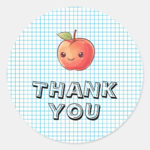 Sticker Rond Merci Retour à l'école enseignant Apple